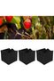 Black square felt planting bags, 3-pack. Dimensions: 19.5 x 19.5 x 20 cm. Ideal for planting and gardening. - 4