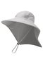 Outdoor fisherman's hat with wide brim, summer sun protection, hiking hat with neck protector, suitable for outdoor hiking, travel fishing - gray