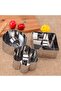 6-Piece Stainless Steel Flower-Shaped Dessert Ring Molds with Handles (silver, 8x3.8cm). - 8