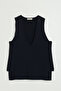V-Neck Rayon Sweater - Black - 4