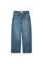 Hotfix baskılı wide leg jean pantolon - 3
