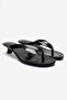 Women's Black Orthopedic Sole Sandals Flip-Flop Short Heeled Slippers (4cm) - 5