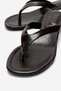 Women's Brown Orthopedic Sole Sandals Flip-Flop Short Heeled Slippers (4cm) - 6