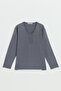 Plus Size Knit Sweater - Smoked