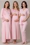 Women's Powder Lace Breastfeeding Detailed Maternity Pajamas Nightgown Set - 2