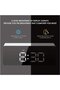 White Alarm Clock Bedside Table Mirror Function LED Display Digital Clock Temperature Date Calendar Sleep Mode Voice Control Dimmable - 5