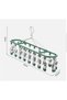 Metal clothes racks with clips, stainless steel clothes and sock racks, laundry racks, drying racks for laundry, with 20 clips, can dry socks, children's clothing, and underwear. (green 1 piece) - 2
