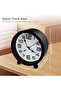 Alarm clock, analog, silent, no ticking sound, metal material, black, large digital display, silent night alarm clock, quartz movement - 2