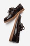 Leonelda Women's Genuine Leather Lace-Up Loafer Brown - 5