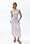 Draped one-shoulder dress