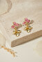 Stylish Pink Butterfly and Yellow Flower Design Dangle Bijoux Earrings Women's Accessory - 5