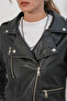 سترة جلدية سوداء للنساء من Biker 1025 - 6