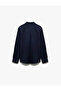 Regular Fit Long Sleeve Half Italian Collar Shirt - 4