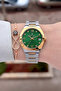Women's Wristwatch with Green Dial, Rose Gray Color Strap, 30 Mm, Same as in the Image - 2
