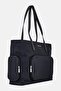 Women Brand Logo Tote Bag, Black - 4