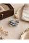 Adjustable Antique Silver Color Double Feather Detailed Women's Ring - 2