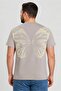 Men Crew Neck Short Sleeve Brand Logo T-Shirt, Grey - 2