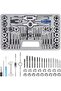Tap and die set, 40-piece set of M3-M12 tapping and threading tools, including tap and wrench accessories.