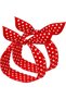 Two-piece polka dot headband set, retro 1950s style hair accessories - red square scarf print, suitable for girls and ladies.
