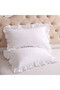 100% cotton ruffled pillowcase, white pillowcase - 4
