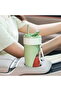 Portable cordless juicer cup, 450ml rechargeable, for fruit, 304 stainless steel, USB-C rechargeable (green). - 4