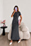 Shimmering Pocketed Pleated Short Sleeve Maxi Dress - 4