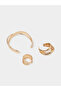 3-Piece Triple Hoop Earrings, Ring and Bracelet Jewelry Set - 2