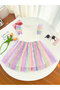 Girls Mesh Tulle Ruffled Sleeve Dress - 6