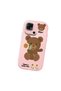 Redmi 10C Compatible Case Camera Protector Pink Silicone Couple Phone Case with Bear Pattern - 3