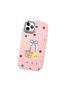 iPhone 11 Pro Max Compatible Case Camera Protector Pink Silicone Couple Phone Case with Bear Pattern - 3