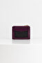Womesy Genuine Leather Stitched Card Holder Purple - 3
