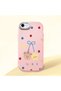 iPhone 7 Compatible Case Camera Protector Pink Silicone Couple Phone Case with Bear Pattern