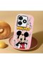Infinix Smart 8 Compatible Case Camera Protector Pink Silicone Couple Phone Case Character Patterned - 2