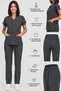 Women's V-Neck Bat Sleeve Burgundy, Smoked, Navy Blue, Cobalt blue, Black Stretch Cotton Linda Fabric Scrubs Set - 6