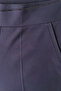 Women's Navy Blue Winter High-Waisted Trousers with Stone Detail on the Cuffs and Waist - 5