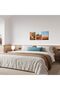 30x40 cm 3 Panel Gallery Wrapped Canvas | Desert Pyramids Wall Art | Camel Sahara Landscape Decor - 4