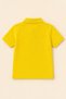 Children's Unisex Yellow Short Sleeve Polo Collar T-Shirt 100% Cotton Lakos Fabric - 4