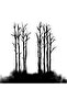 Leafless Trees Foggy Ground Design Printed Women's T-Shirt - 4
