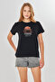 Women's Black 100% Cotton Sunshine Printed T-Shirt - 5