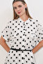 1661 Women's Polka Dot Long Belted Dress - White - 5