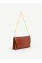 Women's Hand and Shoulder Bag with Side Chain Strap and Magnet Detail on the Cover – Stylish Portfolio Clutch - 2
