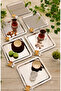 6-Piece Stainless Steel Square Model 6-Piece Coffee Tray Luxury Presentation Tray with Butterfly Accessories