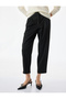 High-Waisted Viscose Blend Straight-Leg Cigarette Pants with Pockets and Belt - 3