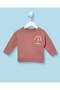 Infant Boys Rust Placement Print Crew Neck Sweatshirt