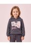 Girls Charcoal Barbie Graphic Hooded Sweatshirt