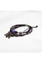 Purple Lava Stone Multi-Layered Bohemian Bracelet |   Crystal Beaded Adjustable Women's Bracelet - 4