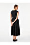 Crepe Scuba Fabric Sleeveless Buttoned V-Neck Corset Midi Dress - 3