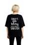 Women's Oversize Short Sleeve Printed T-Shirt Humorous Slogan Detailed Relaxed Cut Casual Wear Modern Stylish