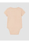 Vizyon New Season Beige Crew Neck Baby Girl Snapback Bodysuit 3-Piece - 7