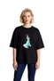 Princess in Blue Dress: Women's Oversize T-Shirt with Gold Detail Print